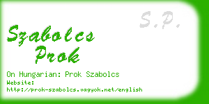 szabolcs prok business card